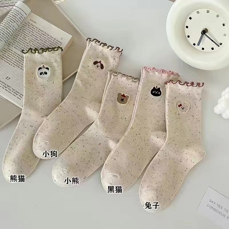 Zhuji ソックス レディース 春と秋 ins クマソックス レディース ロートップ ミッドハイ ボートソックス 屋台供給卸売 メンズ ショート|undefined