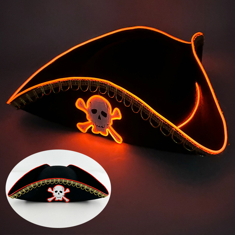 De Halloween nacarado sombrero FIESTA DE Carnaval LED inalámbrico fluorescente colorido Denim luminoso sombrero láser colorido sombrero de vaquero