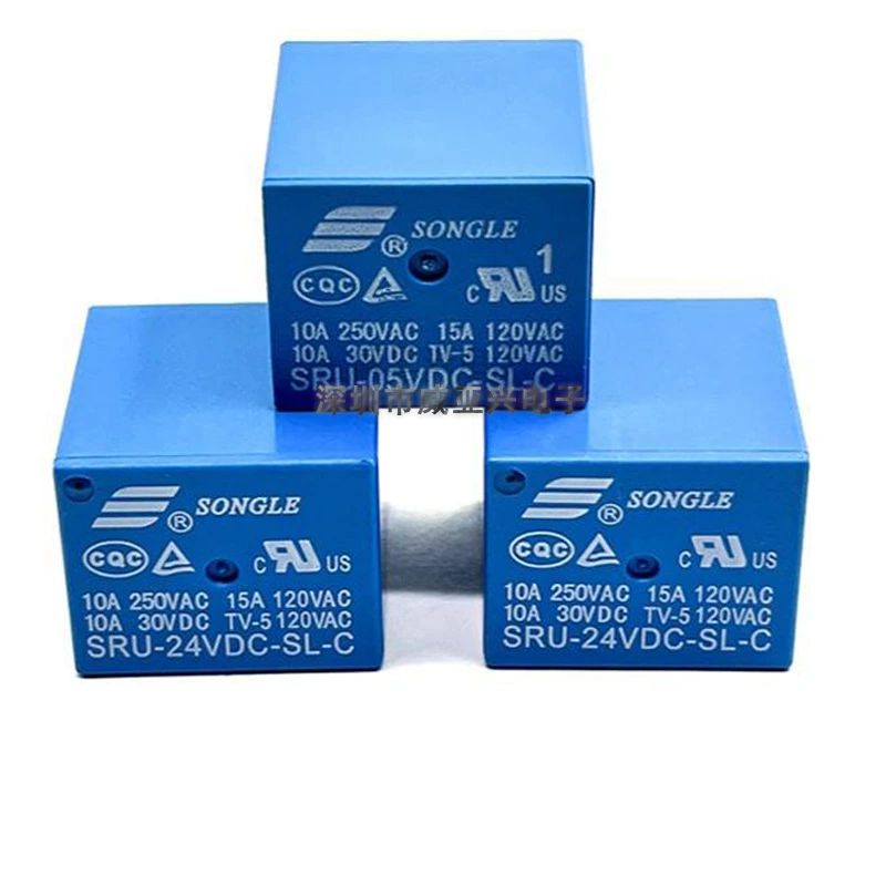 Заводская прямого продажа SRU-05/12/24VDC-SL-A -C Реле Songle 4 контакта 5 контактов 250V 10A
