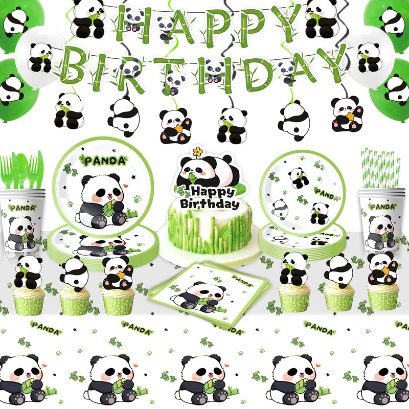 Amazon's New Bamboo Panda-Themed Birthday Party Tableware Disposable Tablecloth Paper Plates Paper Towels Flag Banner Paper Cups Amazon's New Bamboo Panda-Themed Birthday Party Tableware Disposable Tablecloth Paper Plates Paper Towels Flag Banner Paper Cups