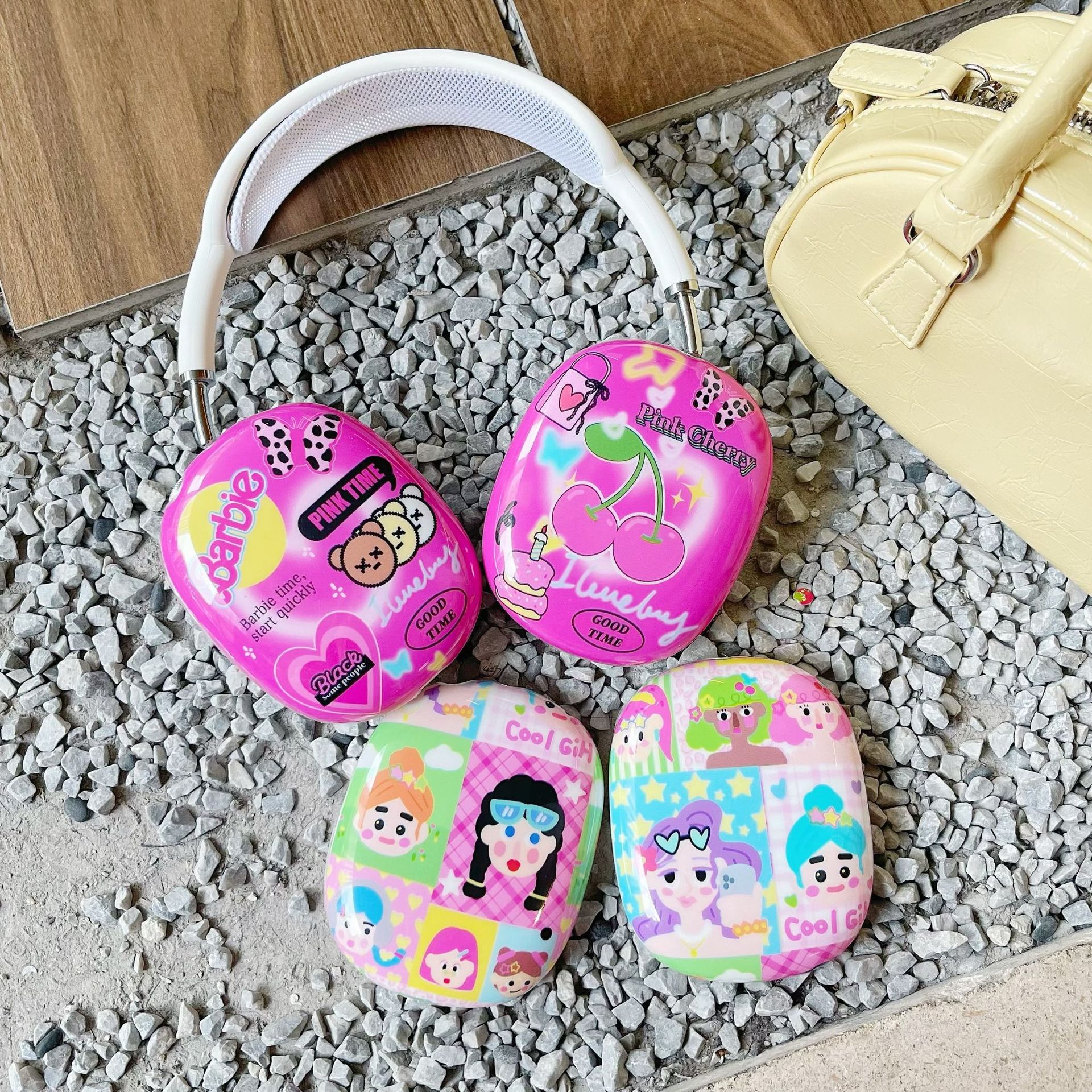Ins Cherry Bear airpods Max Protective Case for Headset Ear Cap Ear Mover Earphone Case IMD_voghion.com