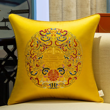 样板间客厅红木沙发刺绣抱枕靠垫中国风古典喜庆靠枕套不含芯定制