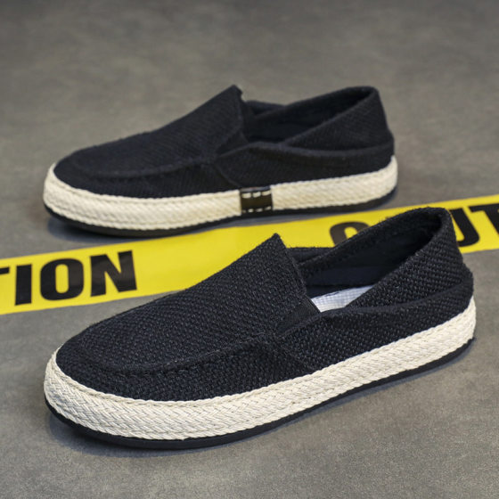 2024 Men's Shoes Summer Breathable Thin Casual Sports Slip-on Work Sneakers Odor-proof Old Beijing Cloth Shoes