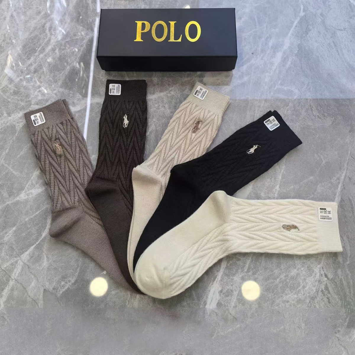 5 pares de calcetines de lana de marca de moda de caída de invierno calcetines coreanas bordadas letras ins viento invierno calcetines de mujer gruesas