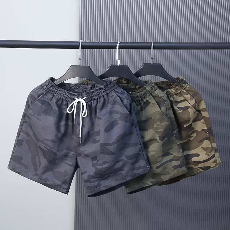 Camouflage three piece pants summer casual fashion men's camouflage work clothes simple versatile youth shorts for men_voghion.com