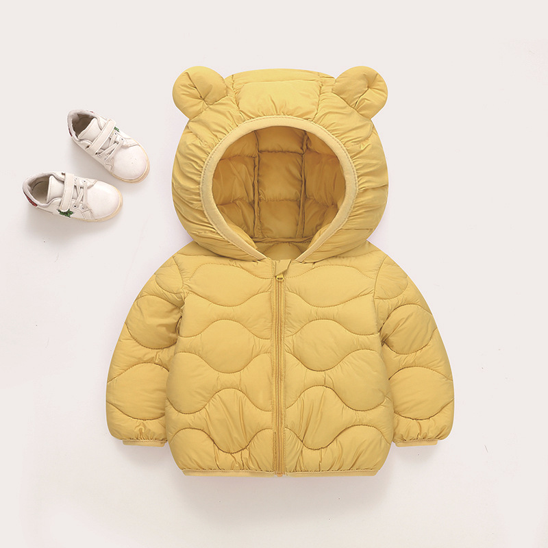 Comercio exterior transfronterizo 850 ropa de algodón ligera delgada de invierno bebé abrigo ligero de color sólido ropa de algodón caliente para niños