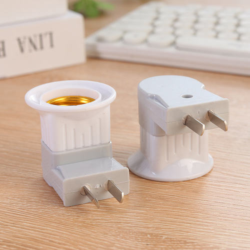 Wholesale pipe rotating lamp holder E27 Luo mouth with switch two plug wall plug lamp holder night lamp holder