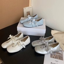 复古文艺方头小皮鞋女2025春秋季新款高级感前系带气质甜酷单鞋子