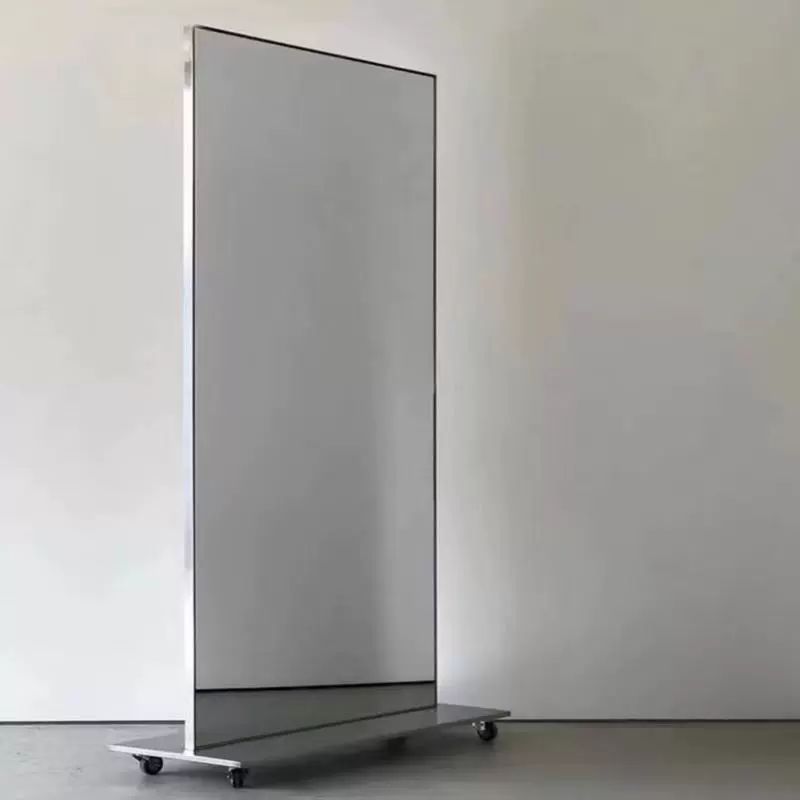 服装店试衣镜不锈钢框落地带轮可移动穿衣镜网红家用美颜舞蹈镜子