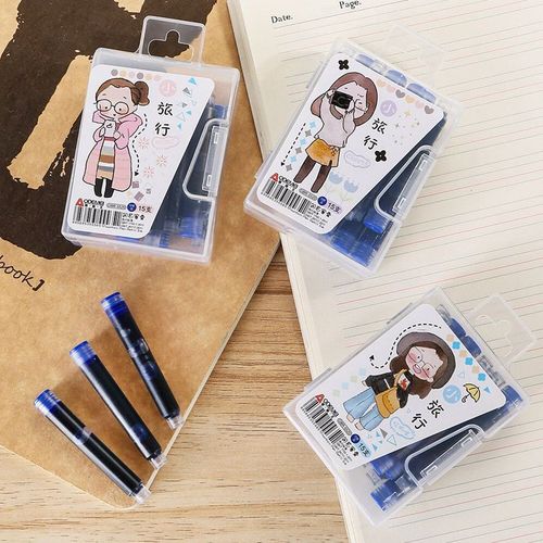 15-pack fountain pen ink bag Audemi student pen replaceable ink bag erasable blue carbon black red 5513 batch