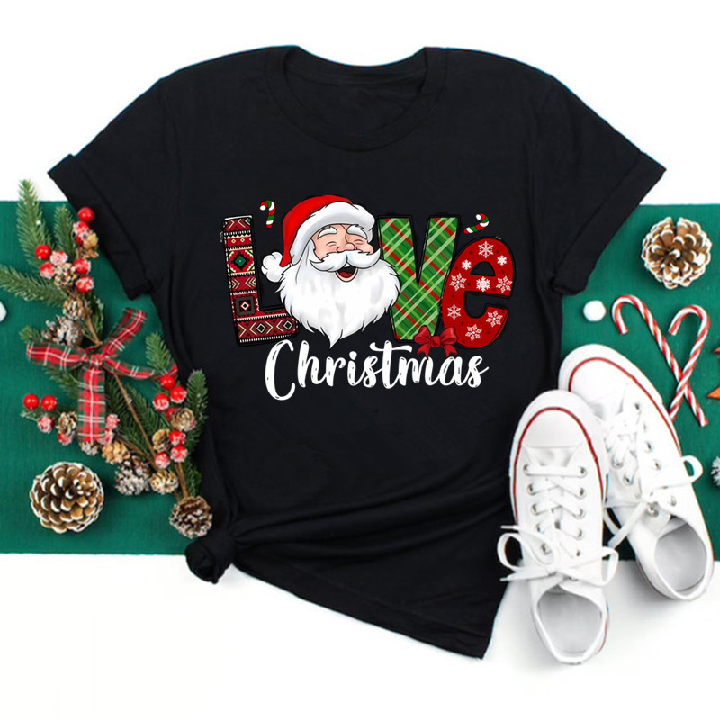 Merry Chrismas Christmas 2025 New Year Santa Claus Round Neck Large Size Short-Sleeved T-Shirt Women's Clothing Merry Chrismas Christmas 2025 New Year Santa Claus Round Neck Large Size Short-Sleeved T-Shirt Women's Clothing