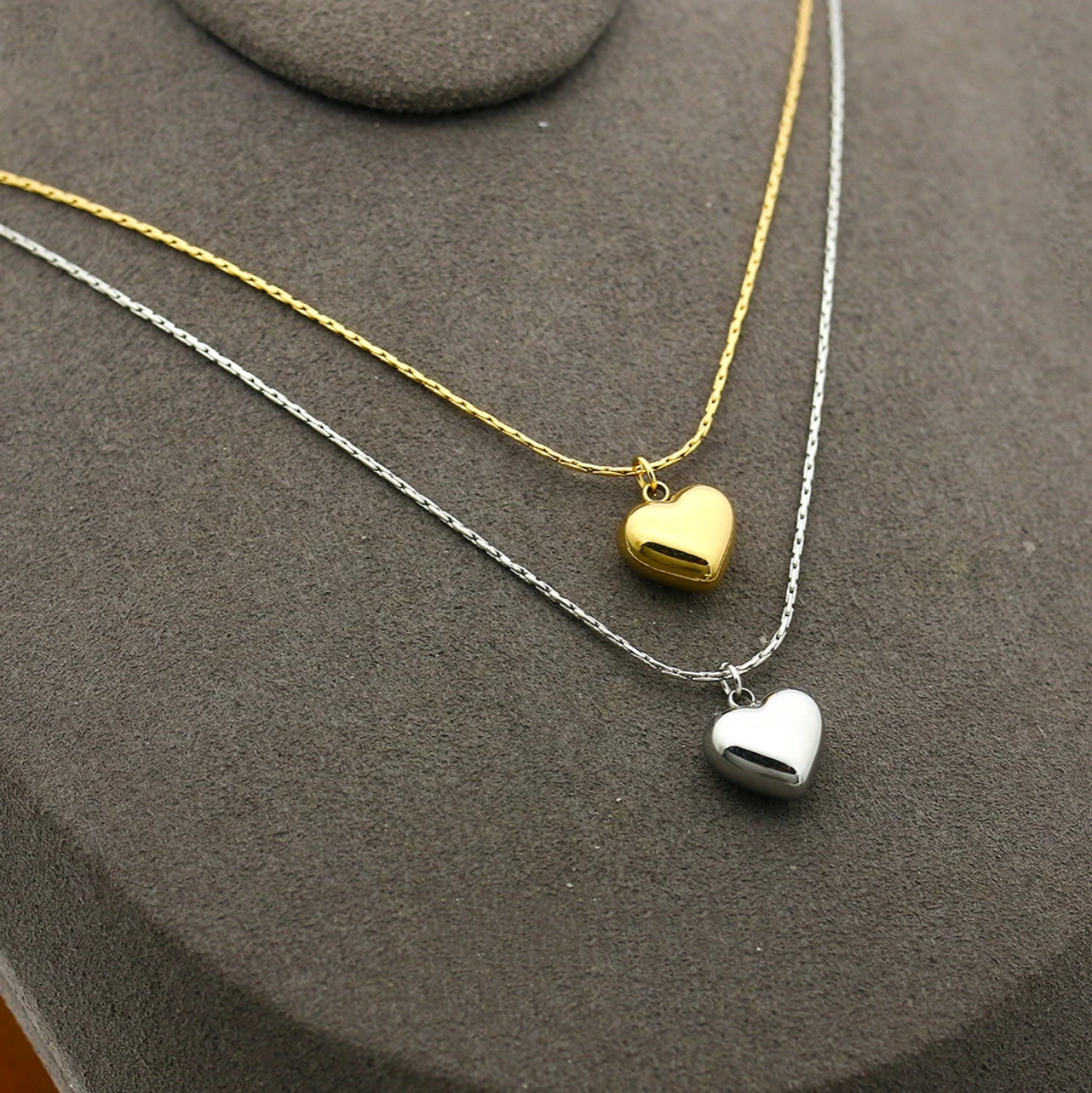 Heart Shape Pattern Unisex Gender Plating Design Wholesale Jewelry Classic Style Heart Shape Titanium Steel Plating Pendant Necklace