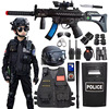 Toy gun, realistic set for boys, street clothing, equipment, traffic police