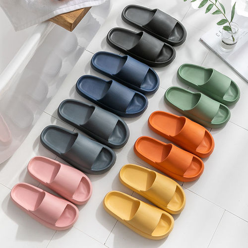 Summer Simple Flip Flops Women Summer Bathroom Couple Fashion Versatile Home Indoor Non-Slip Bathing Outdoor Wear Soft Bottom 