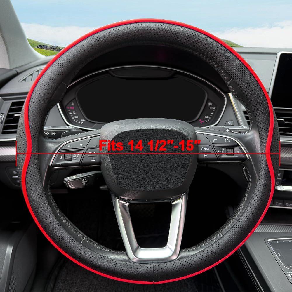 New Car Steering Wheel Cover, High-End Leather, Non-Slip, Universal for All Seasons, Versatile and Fashionable Handle Cover, Wholesale