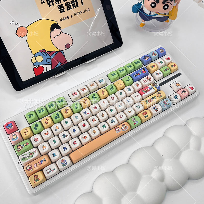 Crayon Shin-Chan (Bagged) Keycaps Moa Height Anime Cute Mac Dye-Sublimation Hi75 Hi8 K99 F99 1