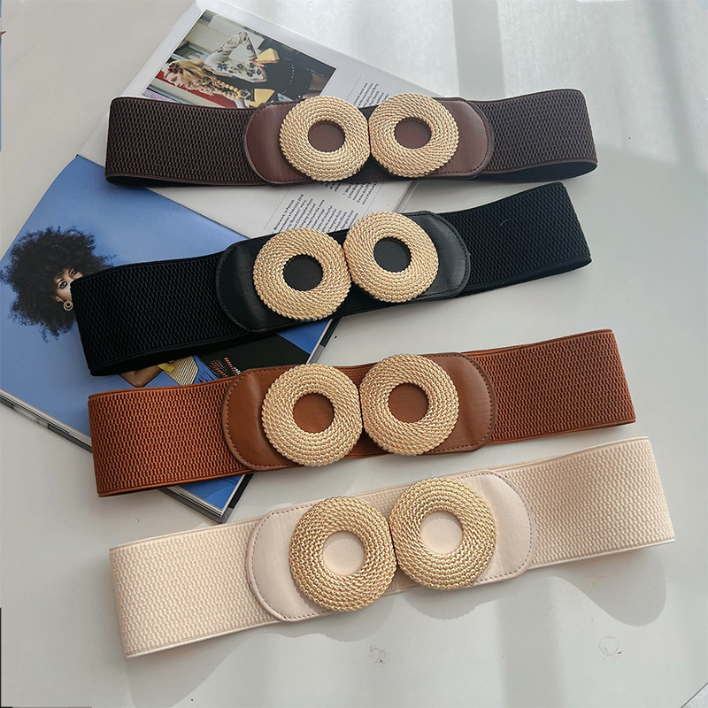 New elastic waist seal women's decorative wide simple waist decoration all-Match belt matching dress coat down jacket