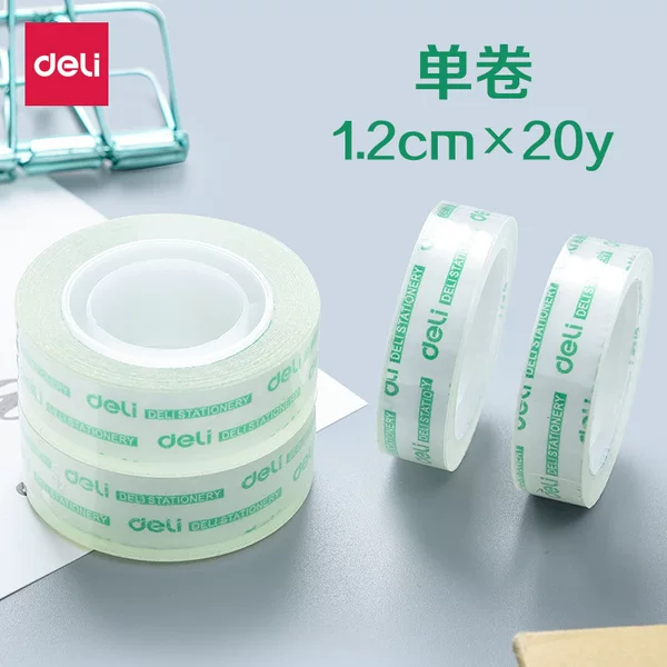 Deli 30014 transparent tape 1.2cm * 20Y student tape office supplies financial small tape Transparent Tape