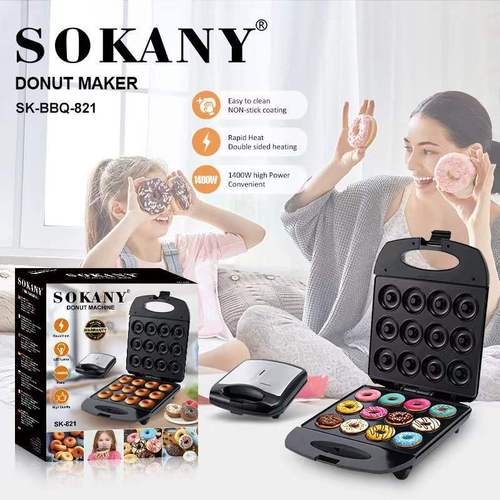 Foreign trade cross-border household multi-functional 12-hole donut machine double-sided heating electric pancake machine breakfast machine wholesale