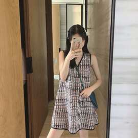 1719流行新款智熏法式复古桔梗裙小香风休闲连衣裙子仙女超仙森系