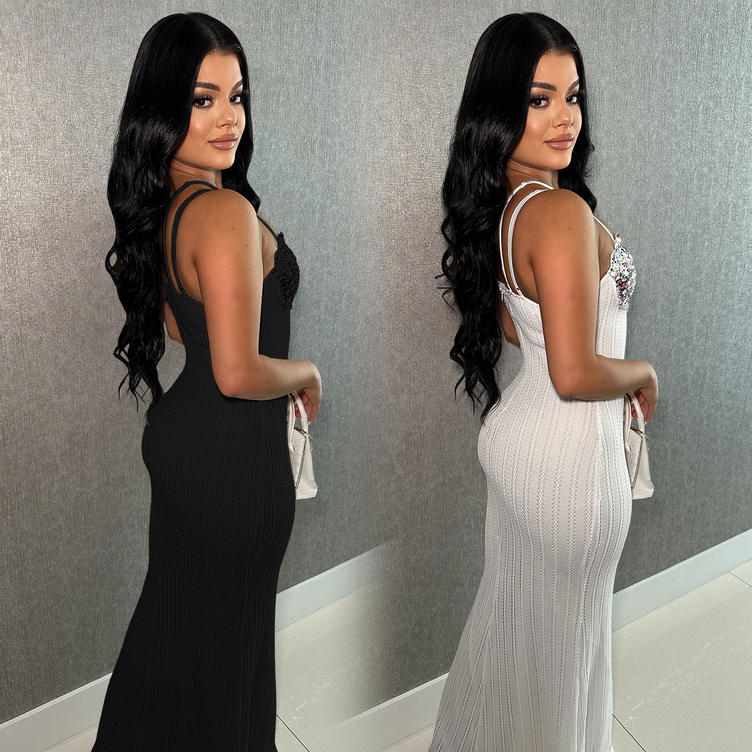 C7102 Aliexpress transfronterizo Amazon estación independiente de moda europea y americana ropa de mujer sin mangas vestido vestido largo nuevo