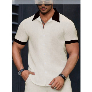 (Cross-border trading), summer shirt, beach shorts, set, Amazon, European style, with short sleeve
