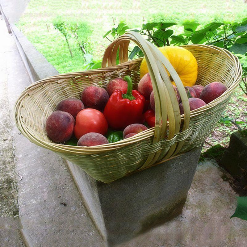 Cesta de bambú Cesta de frutas hecha a mano Cesta de productos de bambú Cesta de almacenamiento Cesta de huevos Cesta de bambú Cesta de mano Cesta de verduras de bambú