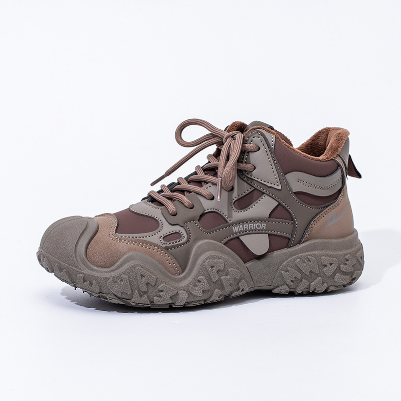 Huili High-end moda zapatos de mujer cordones de terciopelo zapatos de algodón cómodos zapatos de mujer retro versátiles zapatos cálidos