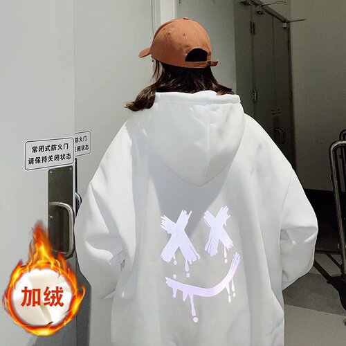 Men's Fall/Winter Hooded Sweatshirt with Pom-Pom, Fleece Lined, Trendy, Ins Style, Loose and Casual, Couple Hooded Sweatshirt Top