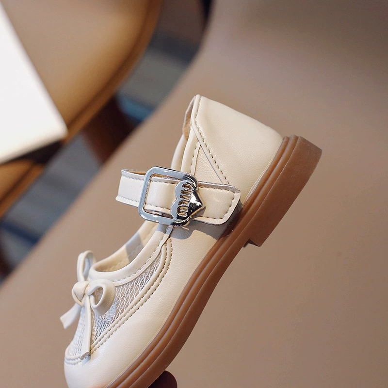 Shoes for leather shoes, children's footwear with bow for princess, Korean style