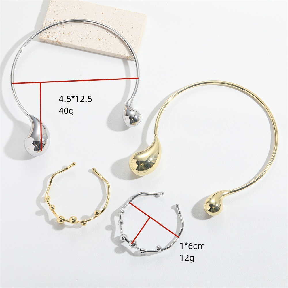 Kupfer Basic Moderner Stil Klassischer Stil Überzug Wassertropfen Einfarbig Armbänder Halskette display picture 1