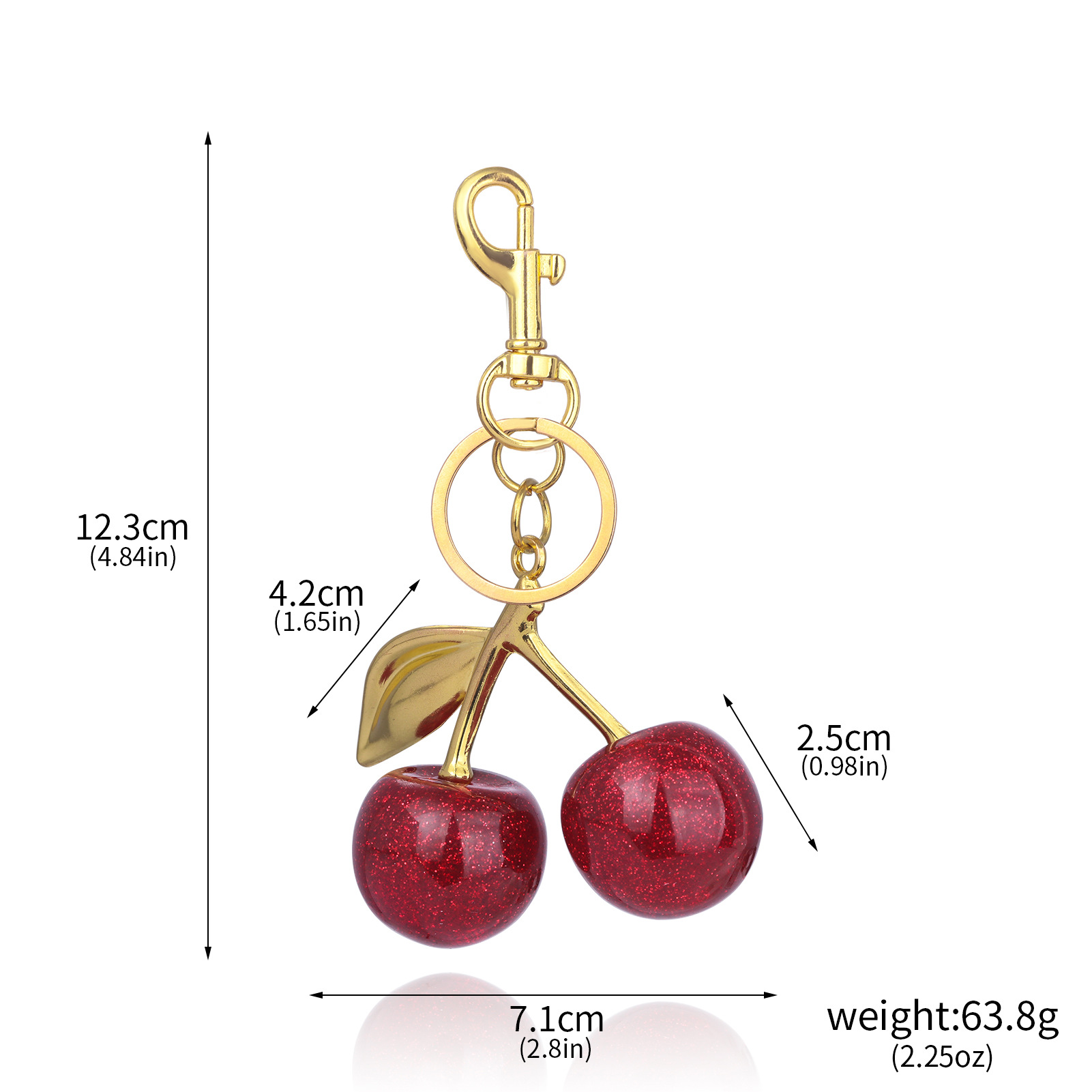 67g Weight Bag Pendant, Keychain Classification Cute Cherry Resin Women's Bag Pendant Keychain