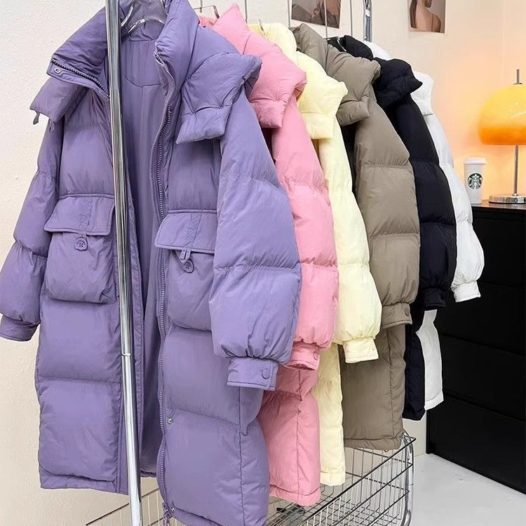 2026 New Style down Jacket for Women, Mid-Length, Korean Style, Preppy Style, Petite, Super Pretty, White Duck Down, Warm Coat