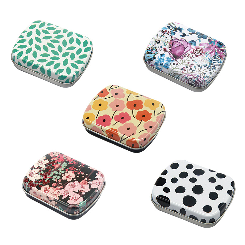 En stock Mini caja de hierro caja de caramelo comprimido menta masticar hierro puede píldora tableta Flip caja de metal caja de almacenamiento