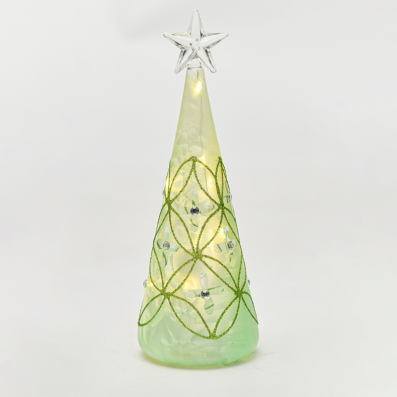 Fábrica al por mayor árbol de Navidad lámpara de cristal decorativa LED luminosa decoración de escritorio decoración de Navidad luz de la noche