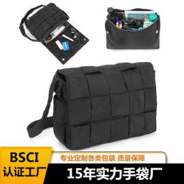 新款大容量斜挎包定制工厂裥棉单间包大容量编织斜挎收纳包防水