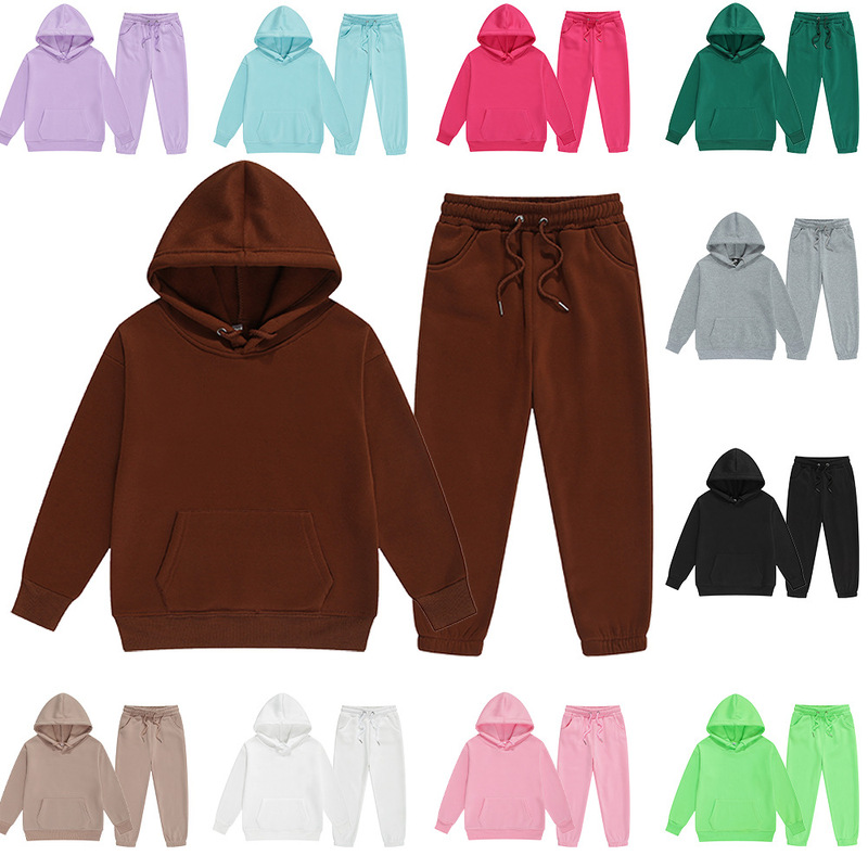 Children's Clothing Winter European and American Trendy Boys' Fleece Sweatshirt Suit Medium and Large Children's Hooded Sportswear Multi-Color Children's Clothing Winter European and American Trendy Boys' Fleece Sweatshirt Suit Medium and Large Children's Hooded Sportswear Multi-Color