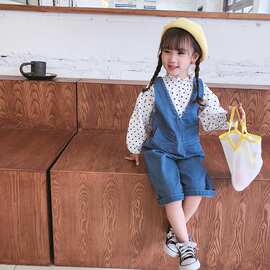 2026秋季新款女童背带裤儿童牛仔童装洋气秋装牛仔裤一件代发