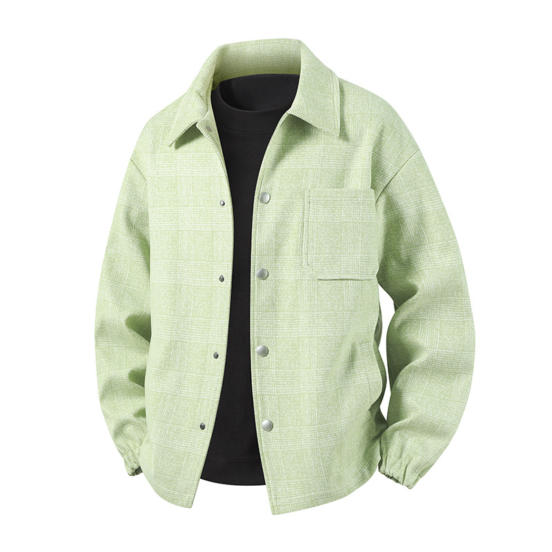 Primavera transfronteriza nueva chaqueta a cuadrícula con solapa hombre otoño al aire libre chaqueta casual de la calle hombre moda tween image 4
