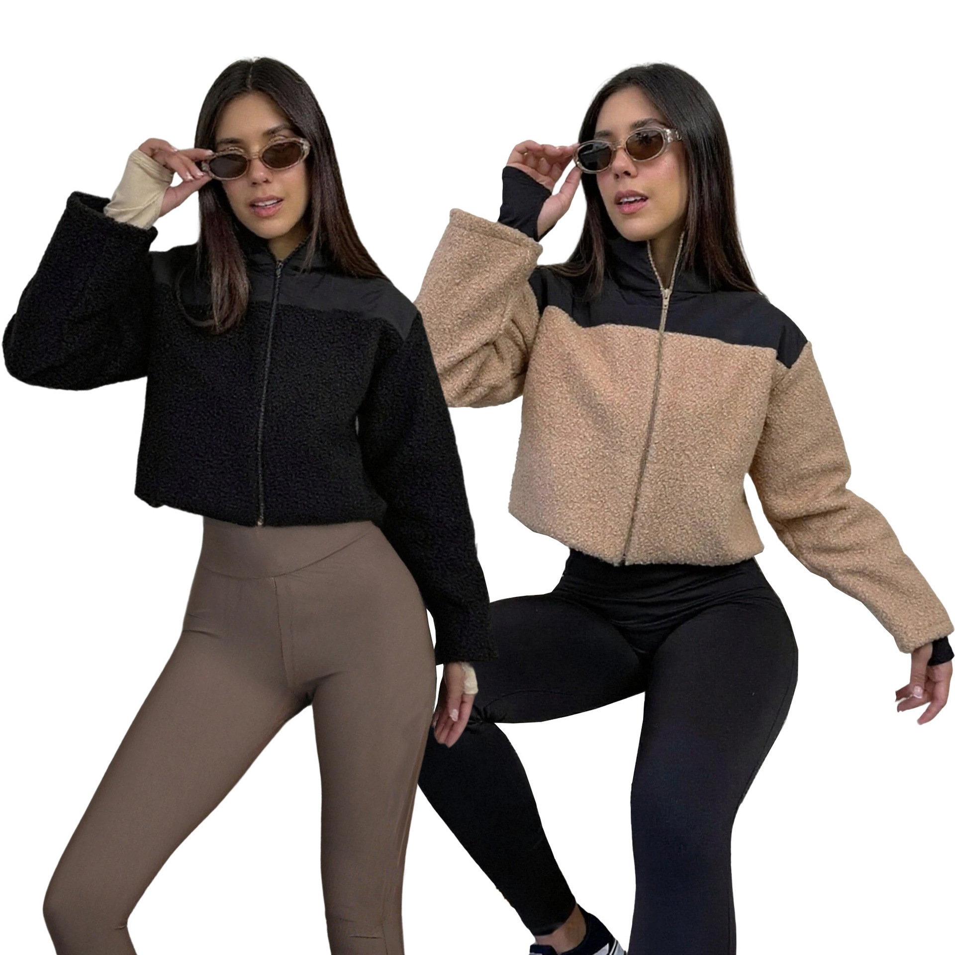Autumn and Winter Tops, Jackets, and Coats: Trendy Letter-Print Loose-Fitting Warm Fleece-Lined Fashion Tops Q6311