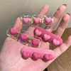 Advanced fuchsia crab pin, hair accessory, hairgrip, summer bangs, high-quality style