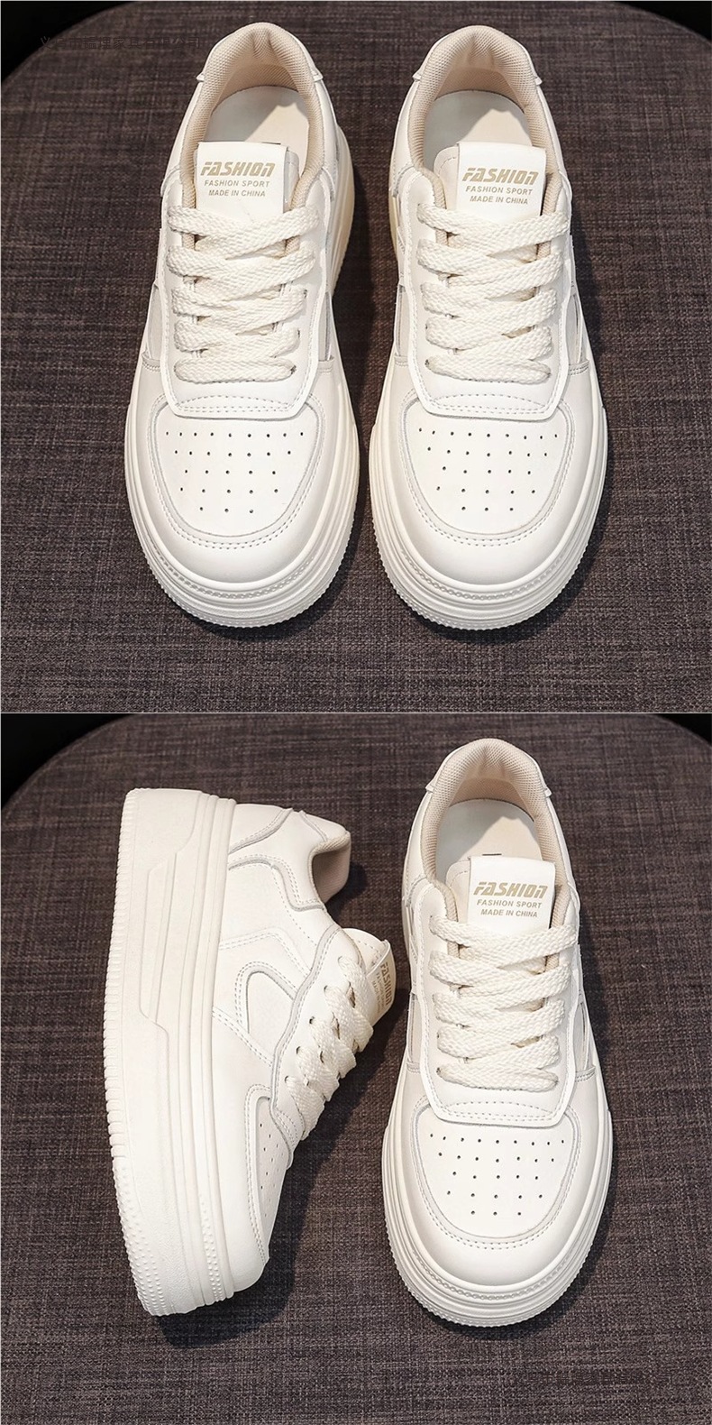 Platform White Sneakers For Women Versatile Casual Shoes Spring_voghion.com