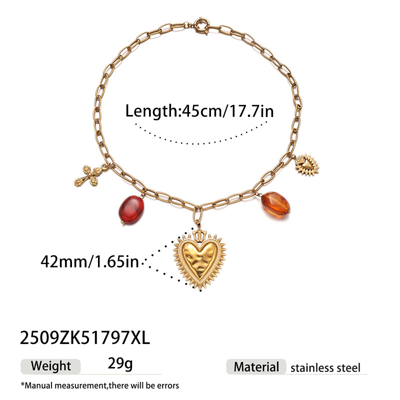 Tiana Europa y América transfronterizos collar de amor de oro ligero lujo nicho superpuesto de alta calidad collar de clavícula de moda personalidad
