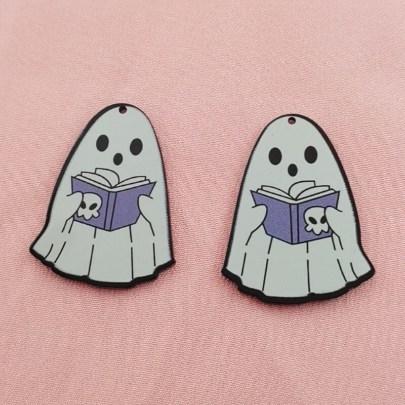国境を越えた人気のハロウィンアクリル両面印刷クリエイティブ漫画かわいいゴーストペンダント DIY ジュエリー|undefined