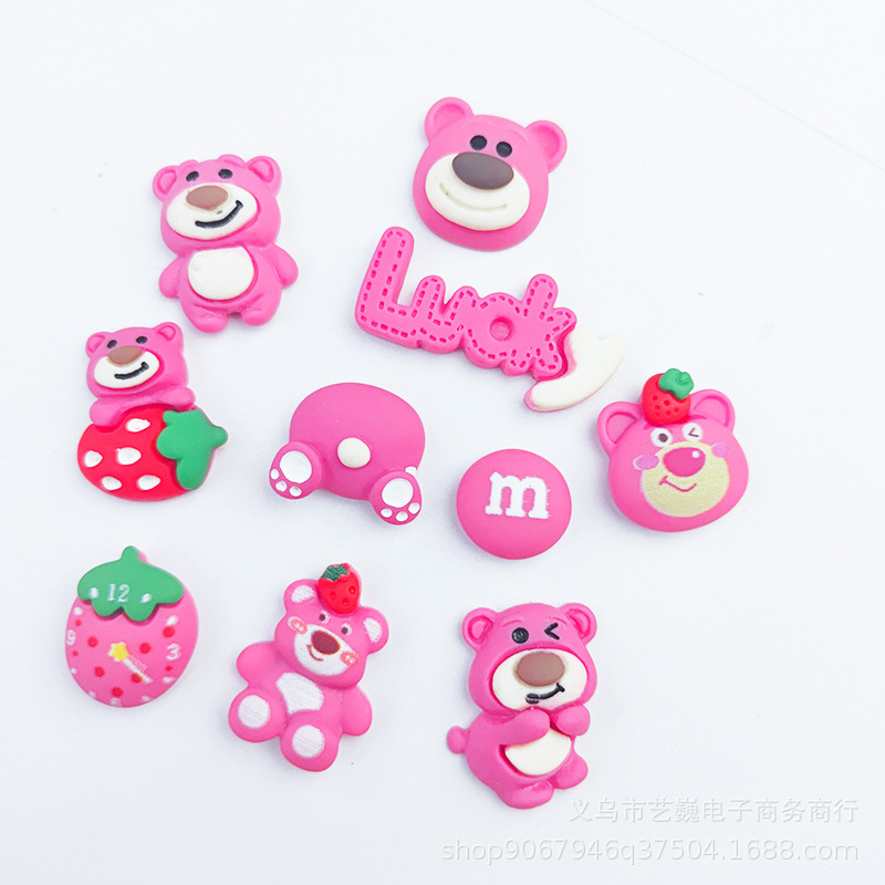 Soft rubber cartoon Christmas Snowman hole shoes flower phone case cream glue DIY stickers hair accessories hairpin hair rope accessories