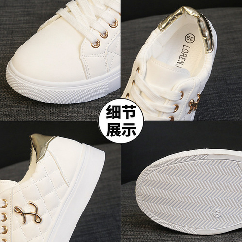Small white shoes women's light, simple and fashionable spring and autumn popular low-cut flat and all-match women's fashionable sneakers