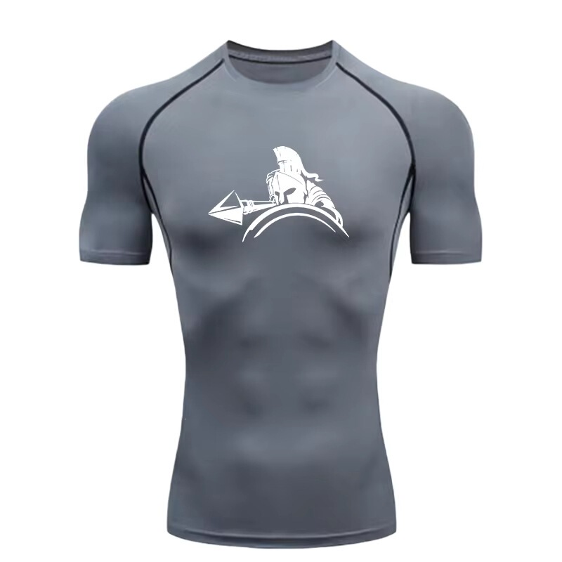 Spartan Warrior 2026 Men's Sports T-Shirt, Training and Fitness Compression Quick-Dry Short-Sleeve T-Shirt, Rash Guard Top