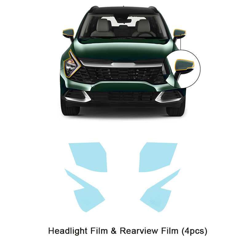 Cross-Border Supply Suitable for Kia Sportage Tpu Anti-Scratch Car Headlight Rearview Mirror Transparent Protective Film