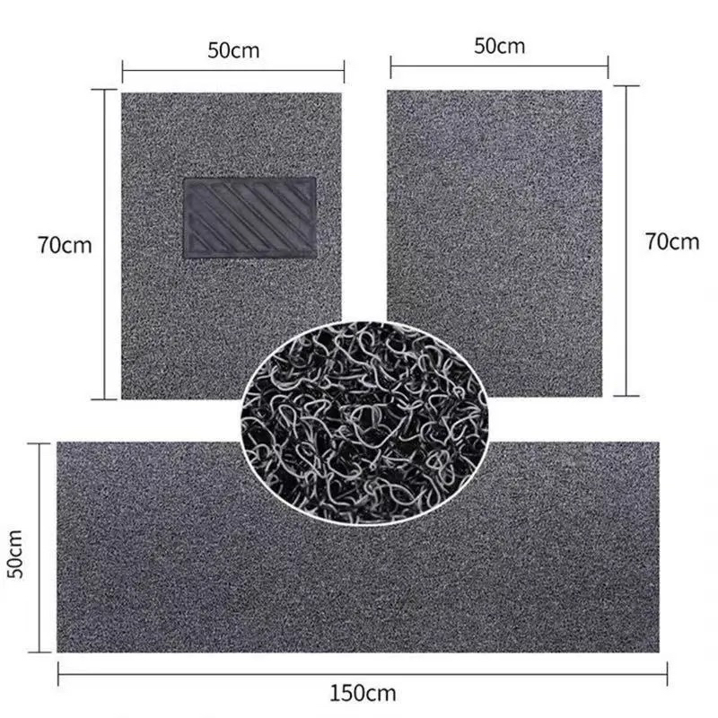 Universal Foot Pad — Universal Floor Mat Universal - black-gray-three-piece-set-front-5070-rear-50150