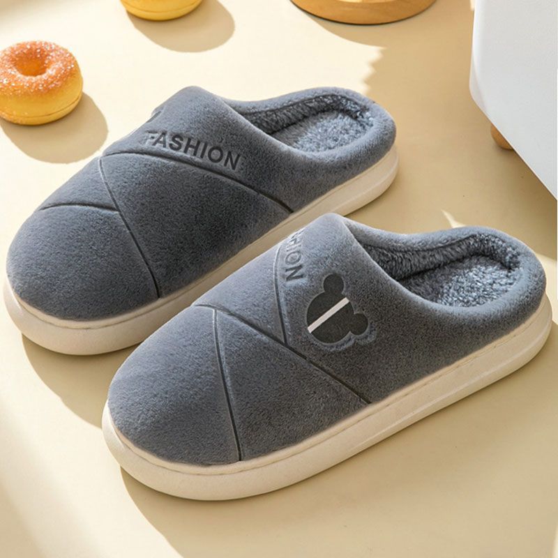Nuevas Zapatillas de algodón para hombres de invierno de fondo grueso antideslizante interior cálido Zapatillas de casa pareja de mujeres Zapatillas de lana en casa
